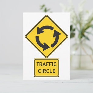Traffic Circle Road Sign Invitations