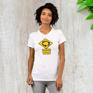 Traffic Circle Road Sign Womens T-Shirt