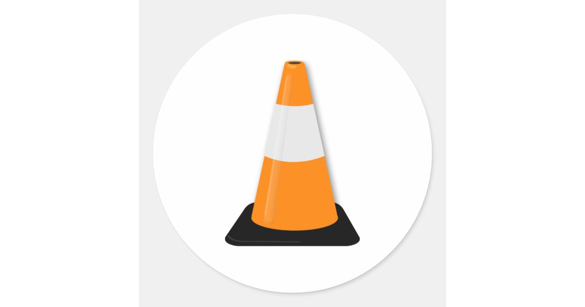 Traffic Cone Classic Round Sticker Zazzle