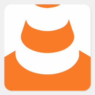 Traffic cone safety pylon Whitch hat marker Square Sticker