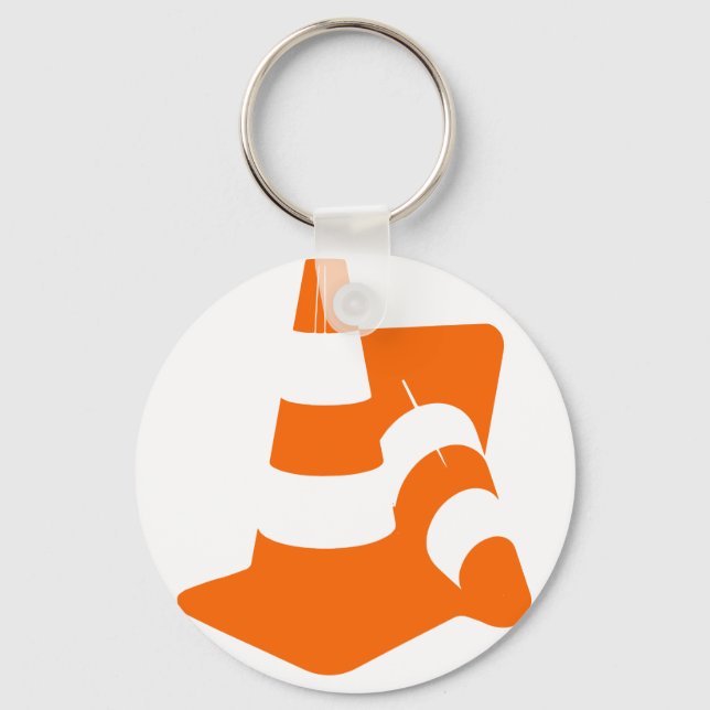Traffic cone two safety pylons keychain (Front)