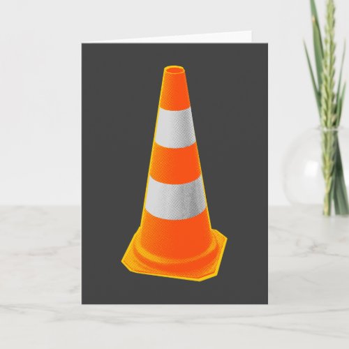 Traffic Cone with Grey Stripes Card