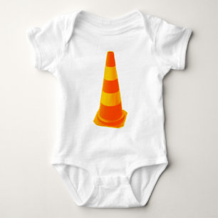Traffic Cone with Yellow Stripes Baby Bodysuit