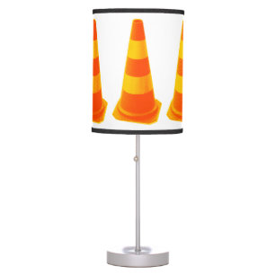 Traffic Cone with Yellow Stripes Table Lamp