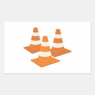 Traffic Cones Rectangular Sticker