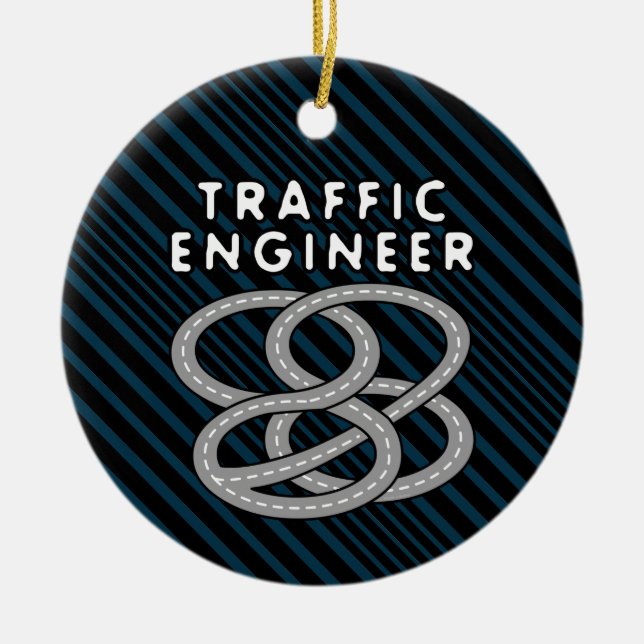Traffic Engineer Highway Interchange Ceramic Ornament (Front)