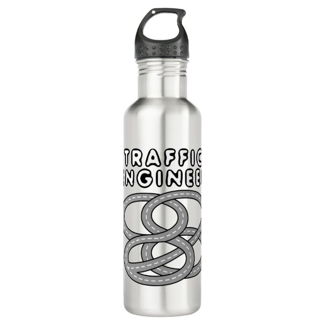 Traffic Engineer Highway Interchange Stainless Steel Water Bottle (Front)