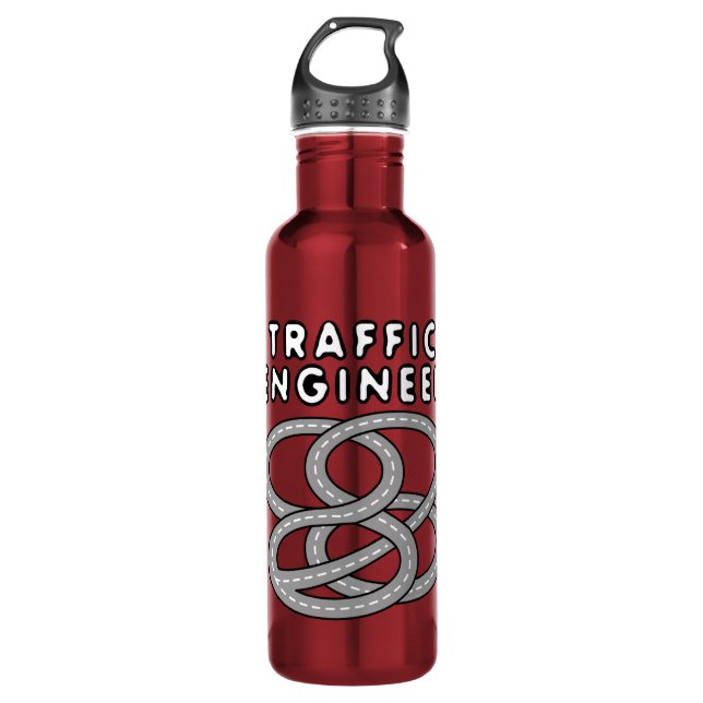 Traffic Engineer Highway Interchange Stainless Steel Water Bottle (Front)