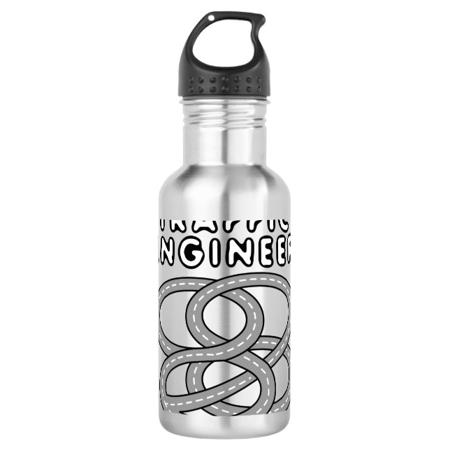 Traffic Engineer Highway Interchange Stainless Steel Water Bottle (Front)