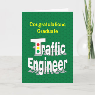 Traffic Engineer Lights Graduation Card