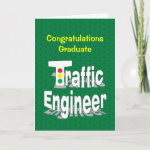 Traffic Engineer Lights Graduation Card