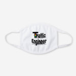 Traffic Engineer Lights White Cotton Face Mask