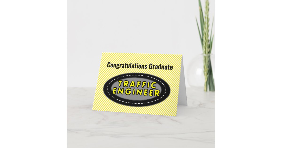 Traffic Engineer Oval Graduation card | Zazzle