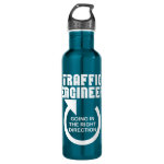Traffic Engineer Right Direction Stainless Steel Water Bottle