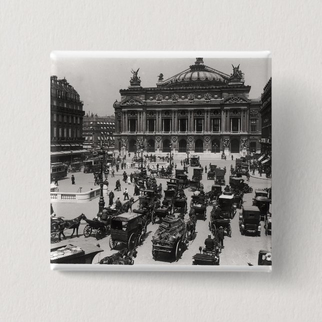 Traffic in front of the Paris Opera House Button (Front)