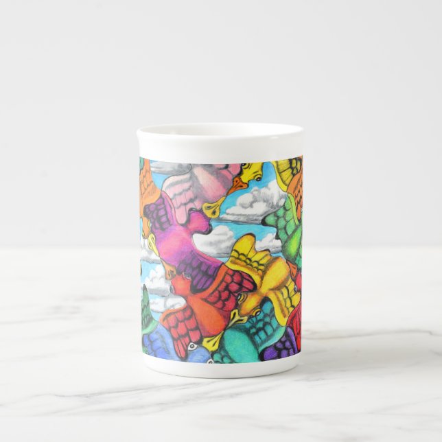 Traffic Jam Bone China Mug (Front)