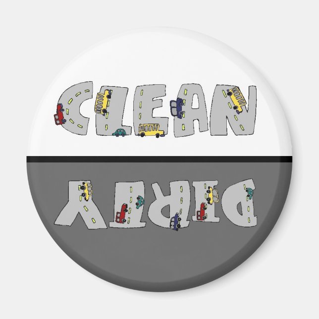 Traffic Jam Clean Dirty Dishwasher Magnet (Front)