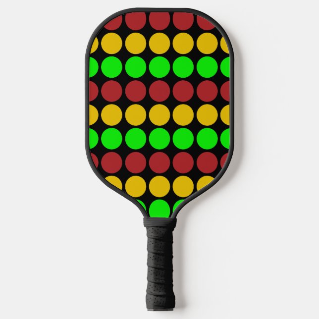 Traffic Light Ahead Caution Road Sign Pattern  Pickleball Paddle (Front)