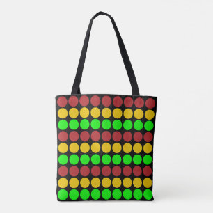 Traffic Light Ahead Caution Road Sign Pattern  Tote Bag