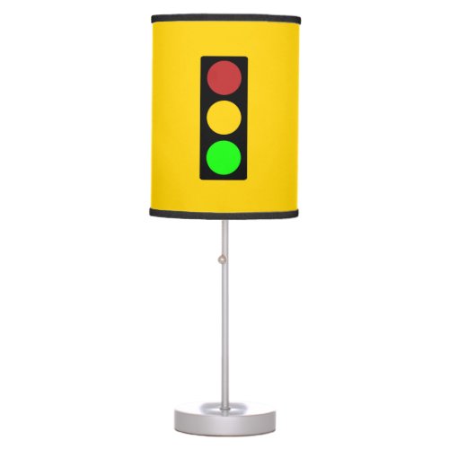 Traffic Light Ahead Caution Road Sign  Table Lamp