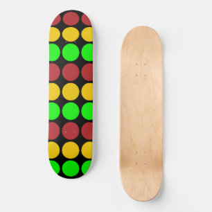 Traffic Light Ahead Caution Sign Pattern  Skateboard