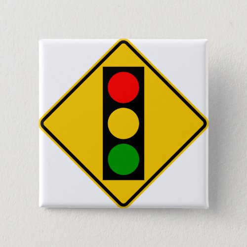Traffic Light Ahead Highway Sign Button