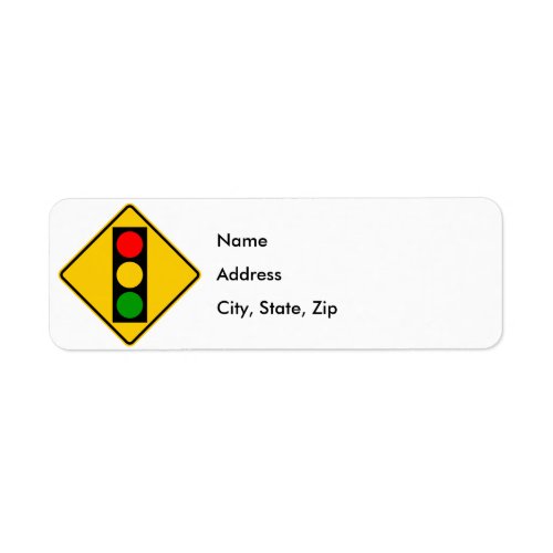 Traffic Light Ahead Highway Sign Label