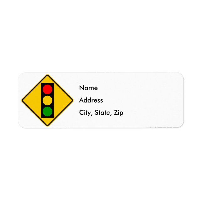 Traffic Light Ahead Highway Sign Label (Front)