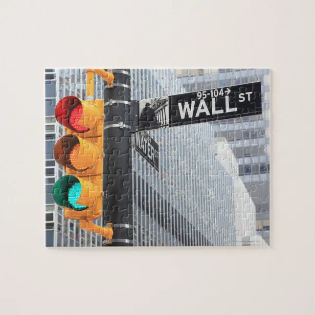 Traffic Light and Wall Street Sign Jigsaw Puzzle (Horizontal)