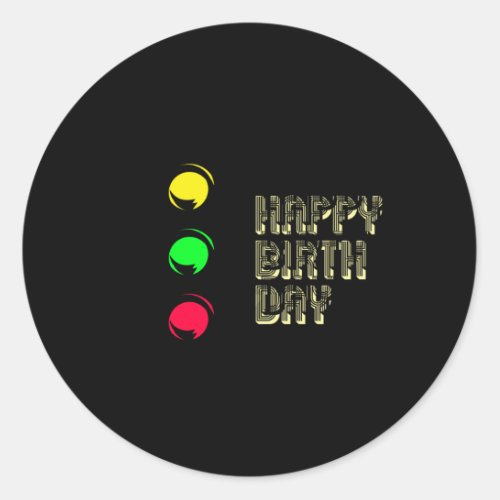 Traffic Light Birthday Classic Round Sticker