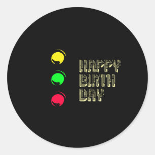 Traffic Light Birthday Classic Round Sticker