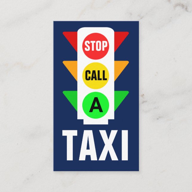 Traffic Light Call A Taxi Cab Business Card (Front)