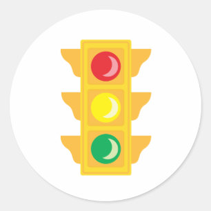 Traffic Light Classic Round Sticker