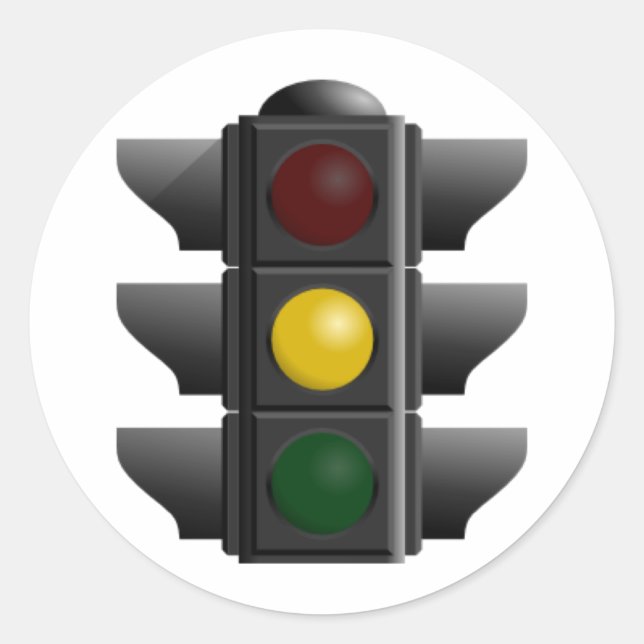 Traffic Light Classic Round Sticker (Front)