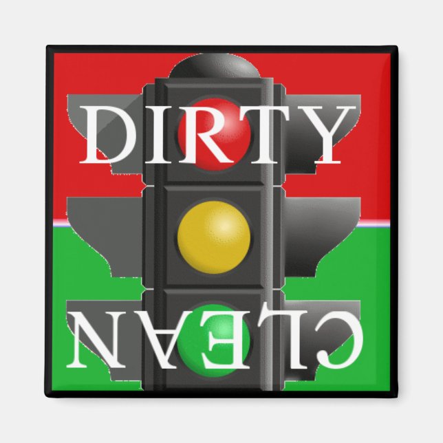 Traffic Light Clean-Dirty Magnet (Front)