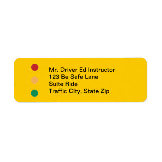 Traffic light colors circles Return Address Labels