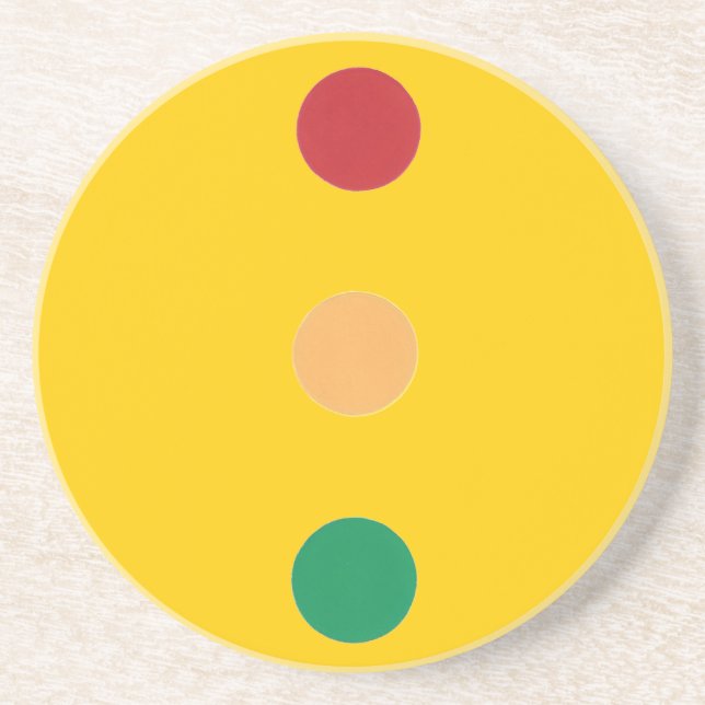 Traffic light colors circles Sandstone Coasters (Front)