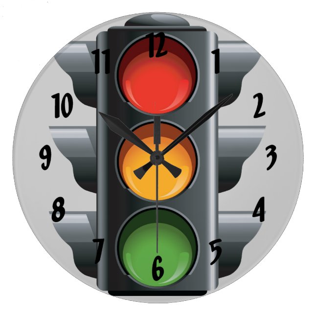 Traffic Light Design Wall Clock