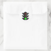traffic light green classic round sticker (Bag)