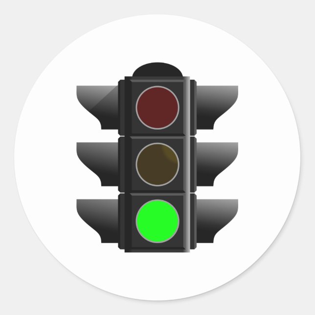 traffic light green classic round sticker (Front)