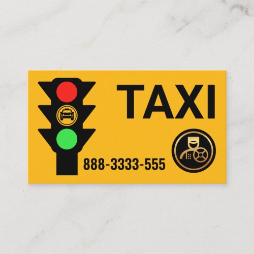 Traffic Light Hailing Taxi Car Business Card