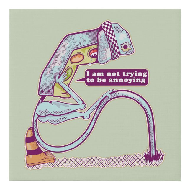 Traffic light looking sad faux canvas print (Front)