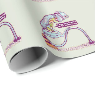 Traffic light looking sad wrapping paper