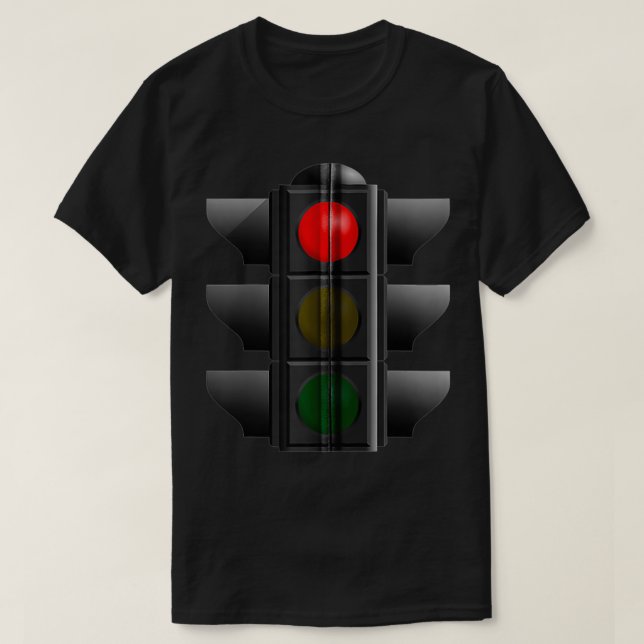 Traffic Light on Red Driving Signal Zip  T-Shirt (Design Front)