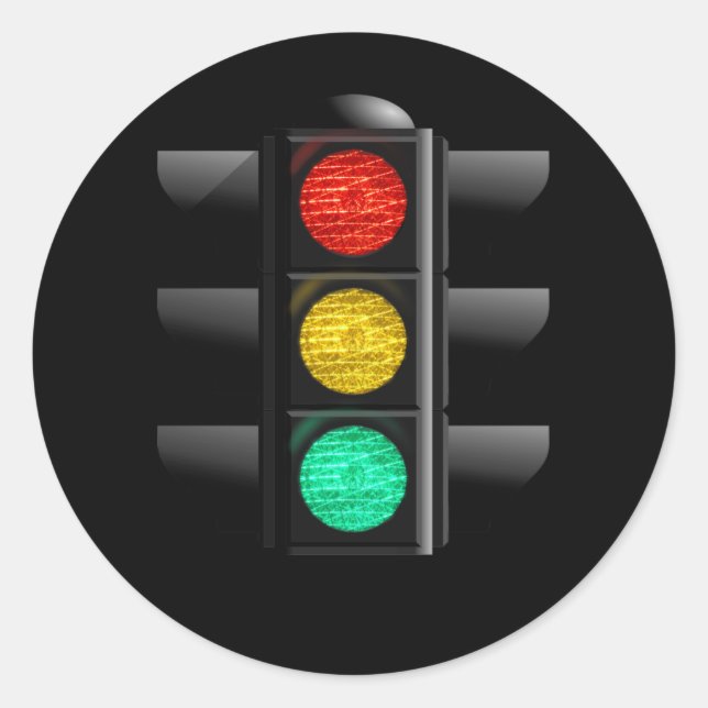 Traffic light Red Yellow Green Classic Round Sticker (Front)