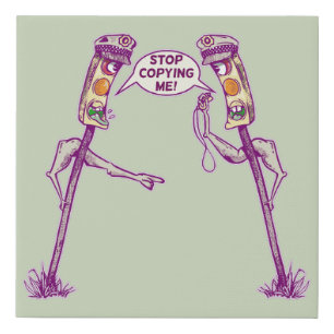 Traffic lights arguing faux canvas print