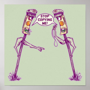 Traffic lights arguing poster