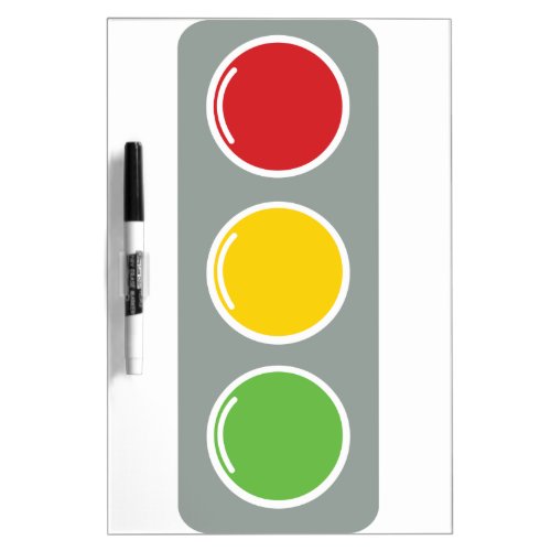 Traffic lights red green amber dry erase board