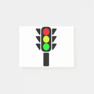 TRAFFIC LIGHTS, RED, YELLOW, GREEN POST-IT NOTES