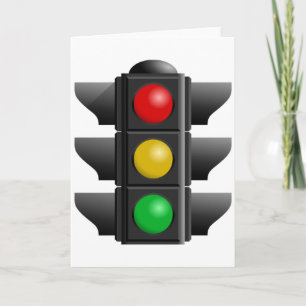 Traffic Lights Red Yellow Green Signal Card